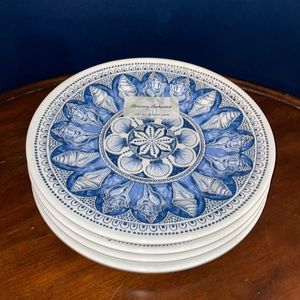 4 piece seashell dinner plate set melamine outdoor dining